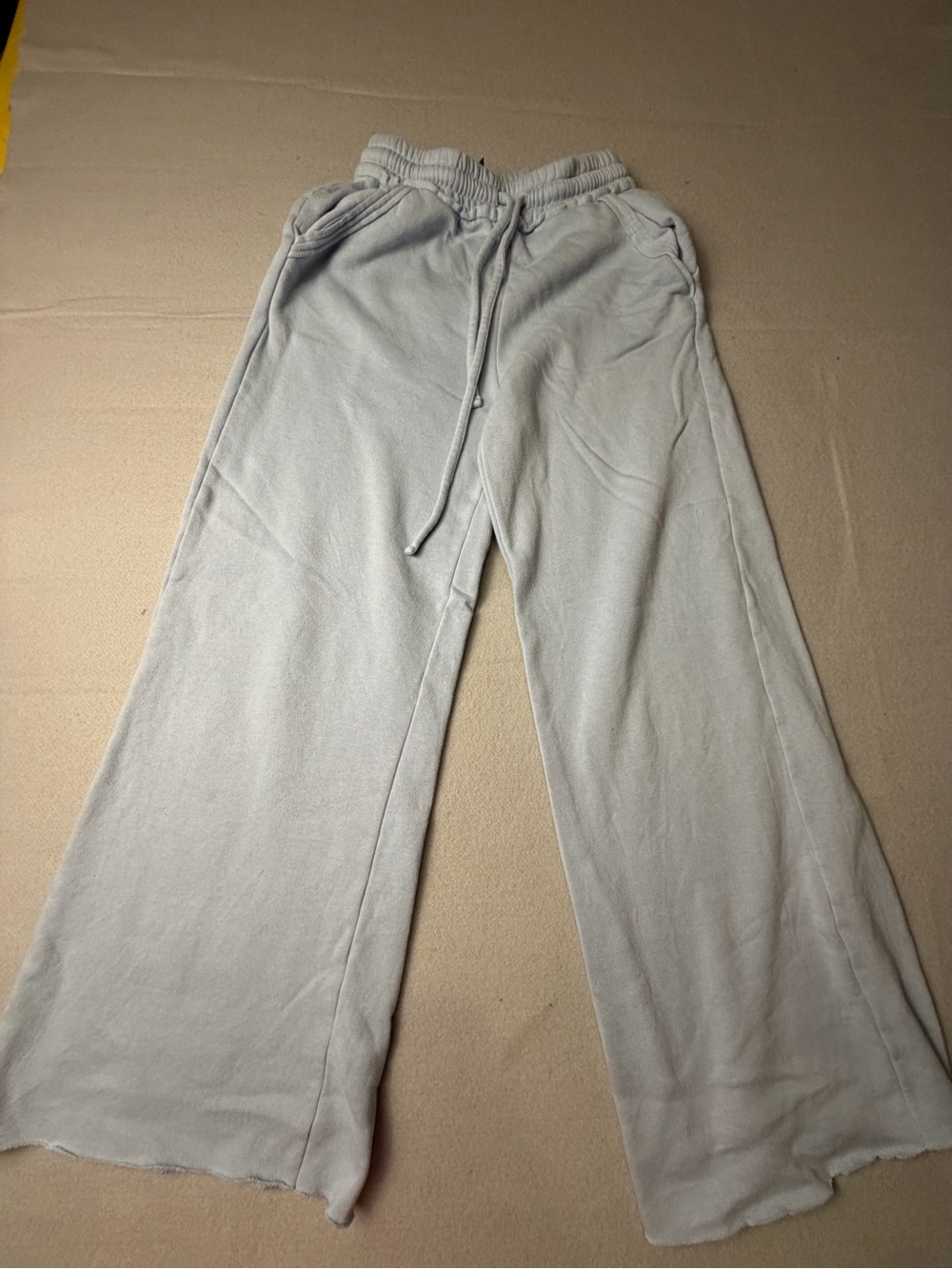 Zenana Outfitters Light Gray Wide-Leg Sweatpants S